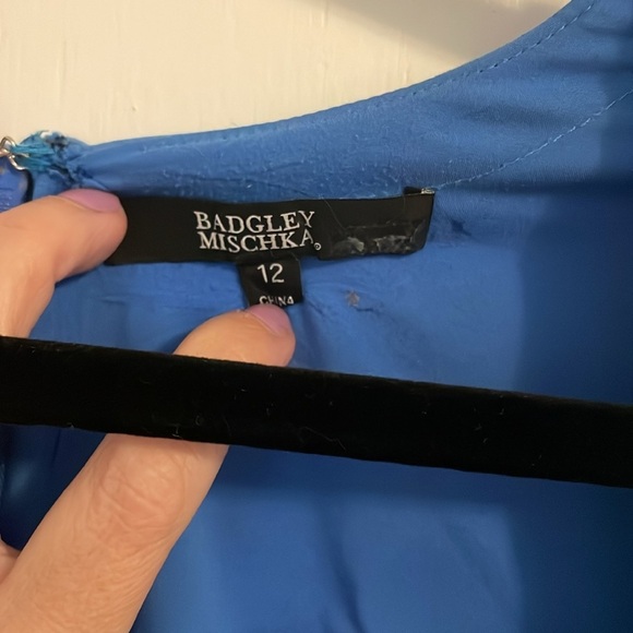 Badgley Mishka Blue Sheath Dress Size 12 Rent the Runway Exclusive - Picture 8 of 13